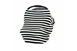 Breastfeeding Cover Cotton Nursing Maternity - White/Black Stripes