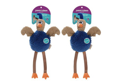 2x Paws N Claws Pets Stretchy Leg Chicken 40x24cm Toy w Built-In Squeaker Asst