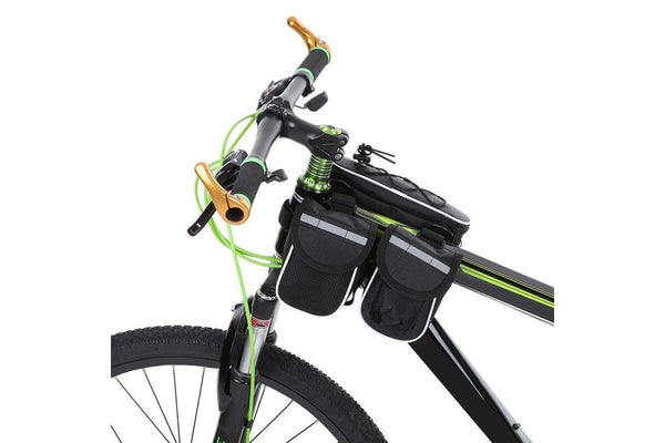 Detachable Bike Bicycle Cycle Front Frame Bag Tube Pouch Pack Cross Body Black - Standard