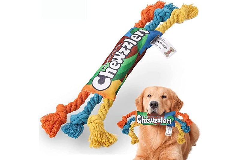 Chewzzlers Squeaky Rope Dog Chew Toy - NZ Stock