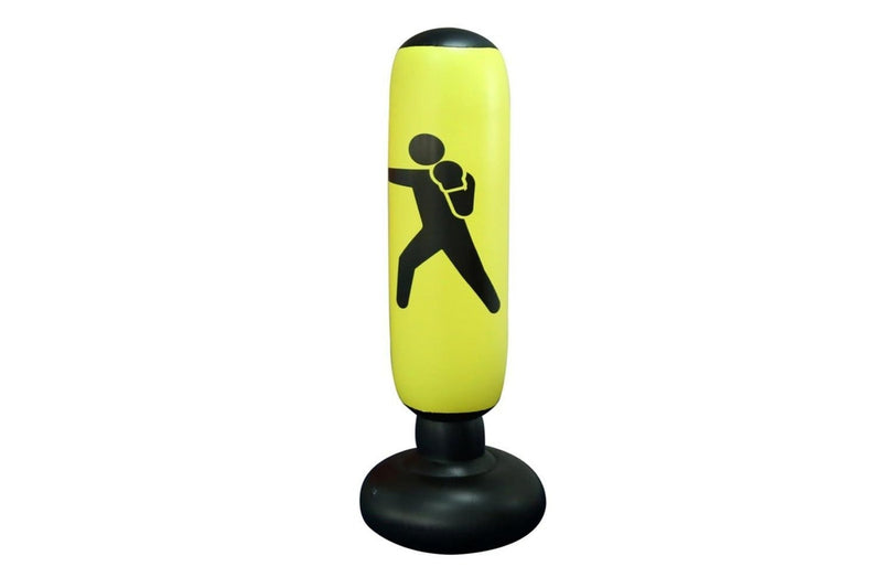 1.6M Yellow Inflatable Standing Boxing Bag Water Base Stress Punching Home Gym - Yellow - Set Of 1