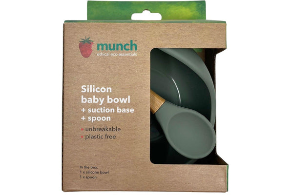 Munch: Baby Silicone Bowl And Spoon - Green