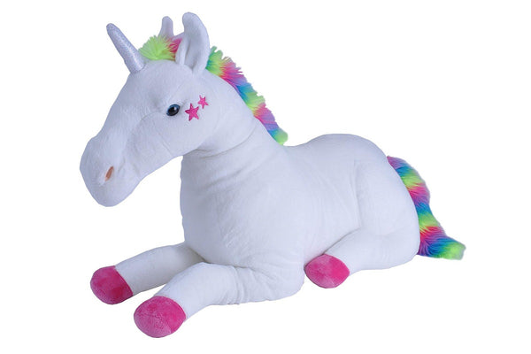 Wild Republic: Jumbo Unicorn White Stars - 30" Cuddlekins Plush