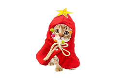 ZOOMIES Small Cat Christmas Costume - Red