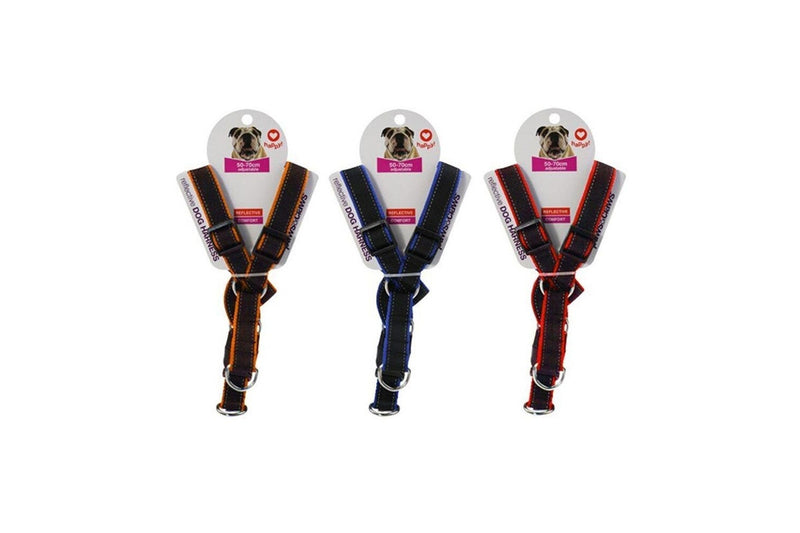 3x Paws & Claws Premium Dog Harness 50-70cm Reflective Adjustable Strap Assort.