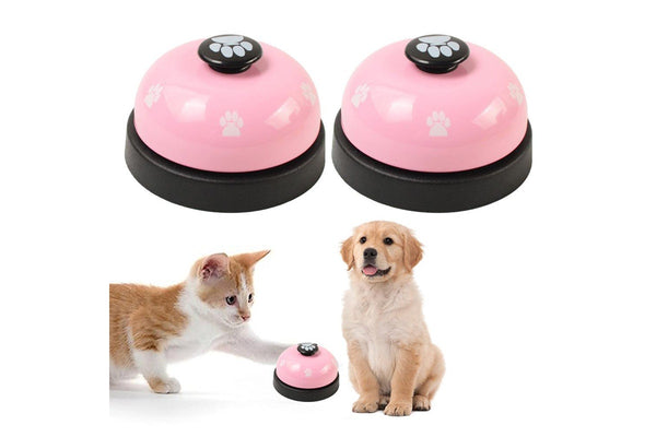 2Pcs Pet Training Bells Dog Cat Training Equipment Interactive Toys Pink