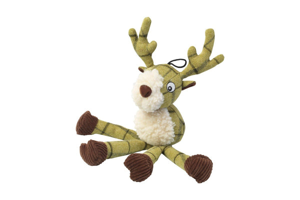 House Of Paws Plush Tweed Stag Long Legs Dog Toy (Green) (One Size)