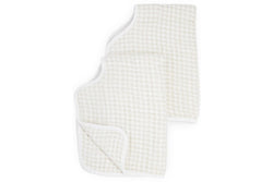 Little Unicorn: Muslin Burp Cloth - Tan Gingham (2 Pack)