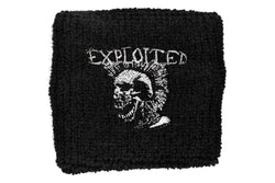 The Exploited Mohican Skull Embroidered Wristband (Black) (One Size)