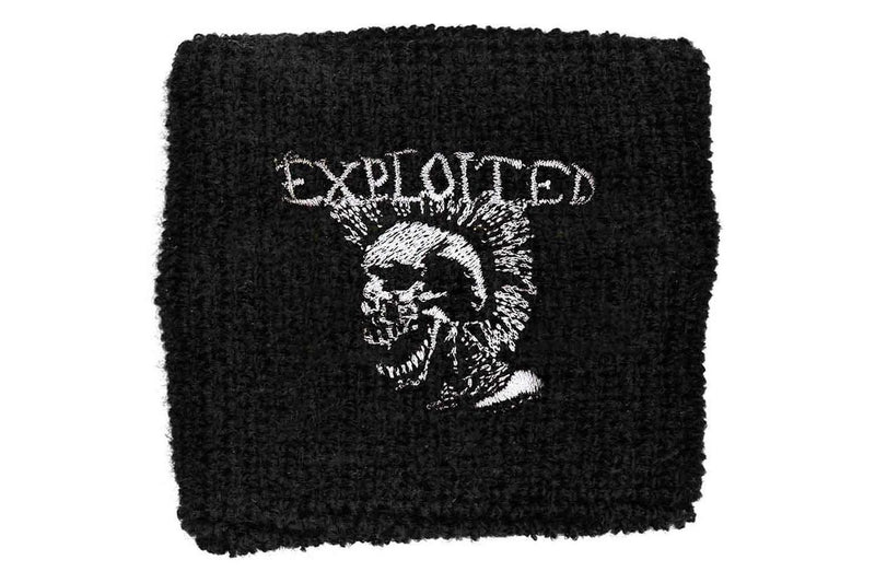 The Exploited Mohican Skull Embroidered Wristband (Black) (One Size)