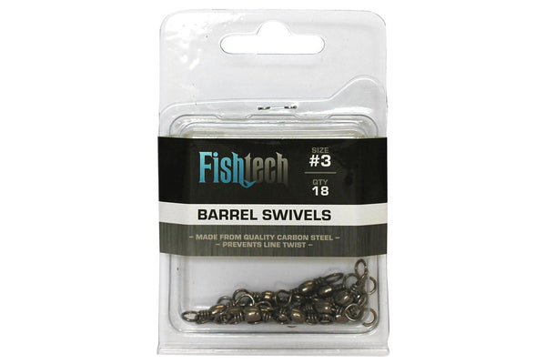 Fishtech #3 Barrel Swivels x 18