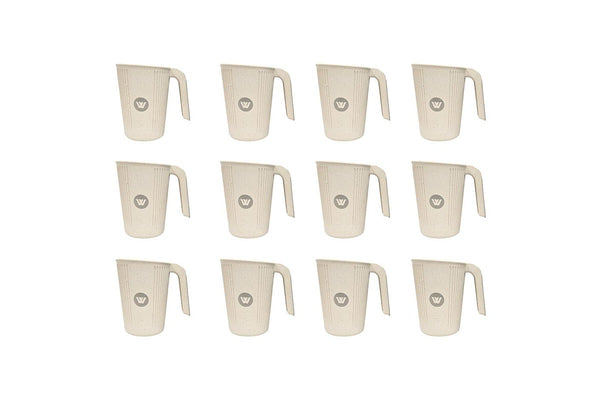 12x 2pc Wildtrak Wheat Straw Cup Assorted Outdoor Tableware Camping Hiking