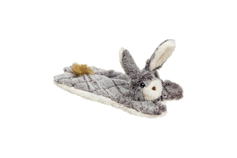 House Of Paws Rabbit Stuffing Free Plush Dog Toy (Grey/White) (One Size)