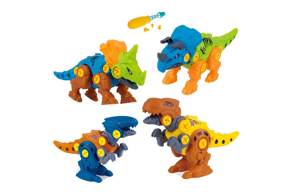 4 Pcs Set Take Apart Dinosaur Toys DIY Assembling Dinosaur Kid Toys Learning Gift