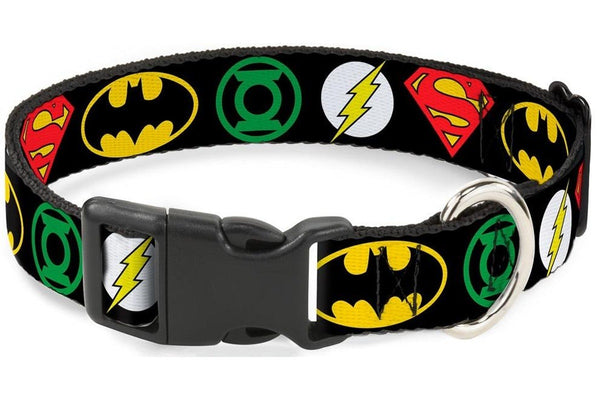 DC Comics: Justice League Logos Dog Martingale Collar - Medium (2.5cm)