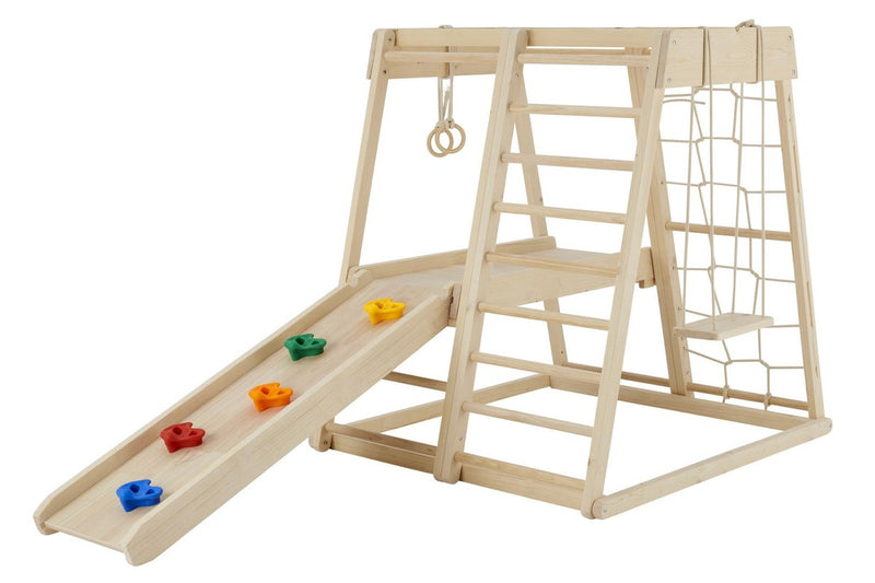 Fraser Country Toddler Indoor Wooden Jungle Gym Set (Frame + Swing + Slide)