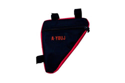 Bicycle Front Saddle Tube Frame Pouch Holder Bag Red - Standard