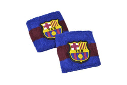 Barcelona FC Crest Cotton Wristband (Pack of 2) (Burgundy/Blue) (One Size)