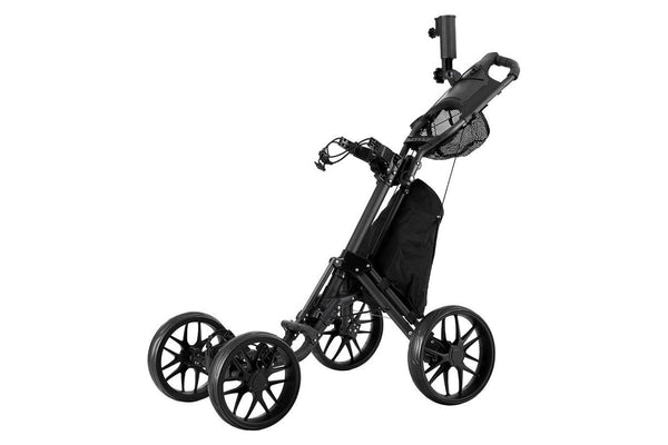 Golf Buggy Foldable Trolley Golf Cart Wheels Umbrella Bottle Holder