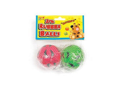 Pets at Play Rubber Dog Ball (Pack of 2) (Red/Green) (One Size)