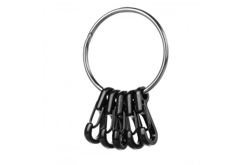 5Pcs Quick Release Spring Hook Large Hole Carabiner Black - Standard