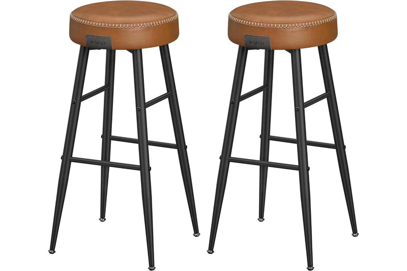 VASAGLE Ekho Collection Bar Stools Set of 2 - Caramel Brown