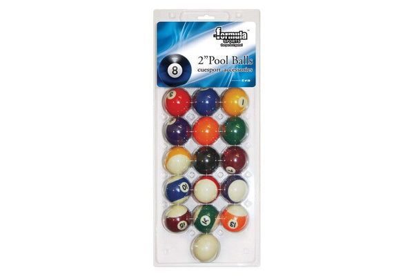 16pc Formula Sports Standard Pool Balls 2" Blister Set Billiard Accessory Game