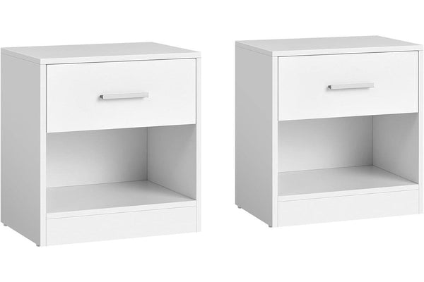 VASAGLE Bedside Table Set of 2 - White