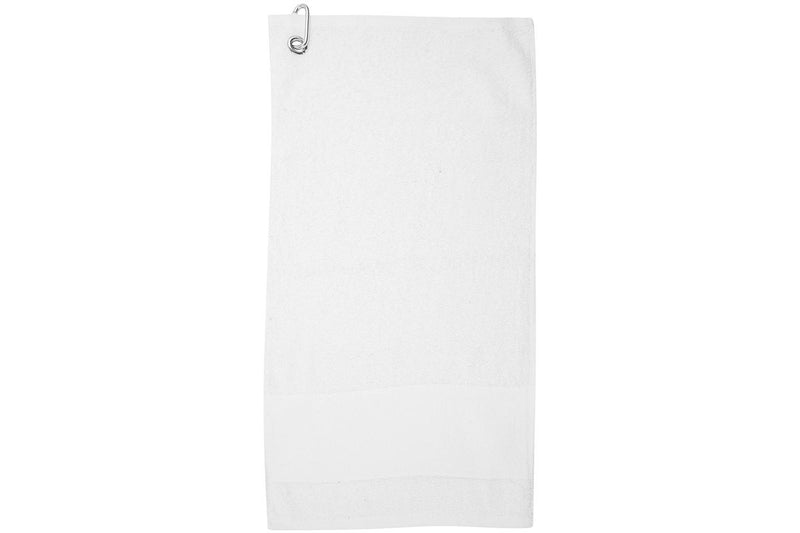 Towel City Printable Border Golf Towel (White) (One Size)