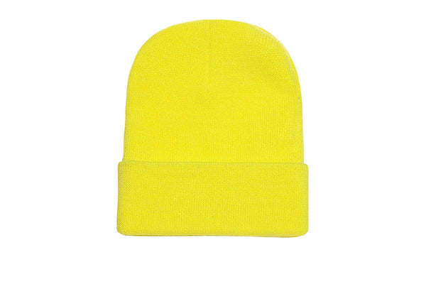 Yupoong Flexfit Unisex Heavyweight Standard Beanie Winter Hat (Powdery Yellow) (One Size)