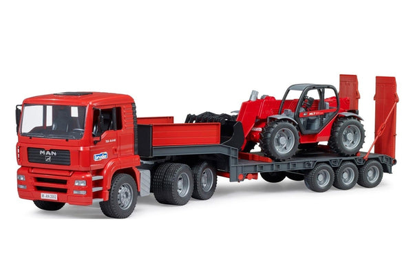 Bruder: Man Low Loader Truck - with Manitou Telescopic Loader