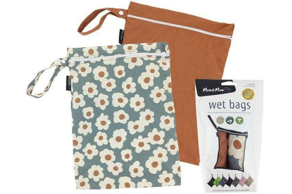 Mum 2 Mum: Wet Bag - All Flower/Rust (2 Pack)