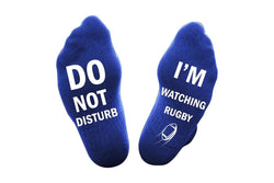 Pair of I'M WATCHING Unisex RUGBY Rugby Socks for Football Lover Blue