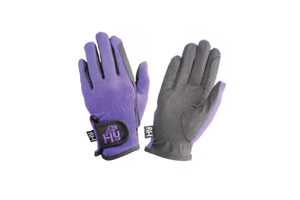 Hy5 Children/Kids Every Day Two Tone Riding Gloves (Black/Purple) (XL)