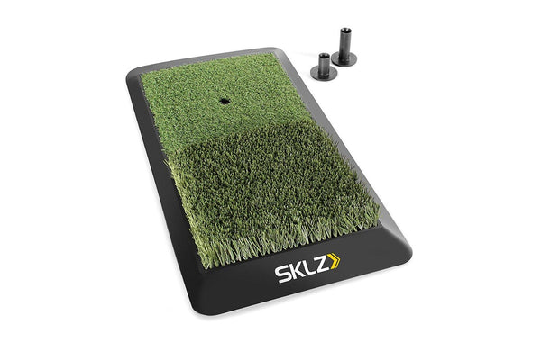 SKLZ 23.5" Golf Training Indoor Outdoor Portable Grass Launch Pad Tee Mat Set