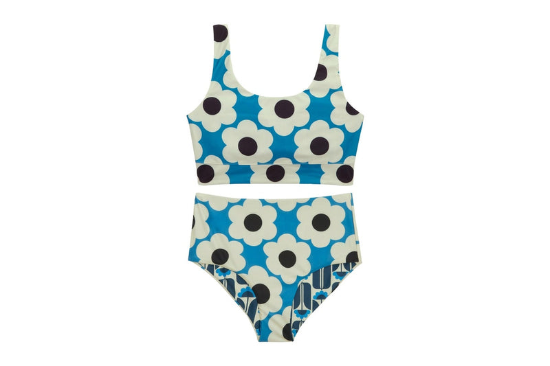 Regatta Womens/Ladies Orla Kiely Daisy & Tall Flowers Reversible Bikini Set (Blue/Navy) (10 UK)