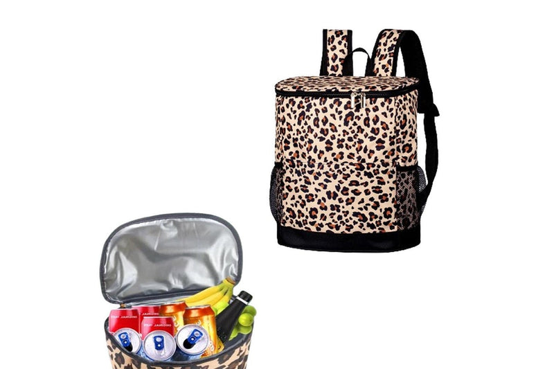 Cooler Backpack Insulated Backpack Leak-proof Cooler Bag for Camping Fishing Lunch Picnic Leopard Color