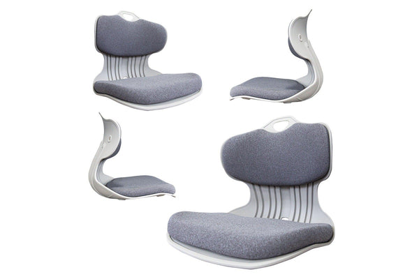 Samgong 4 Set Grey Slender Chair Posture Correction Seat Floor Lounge Stackable - Grey