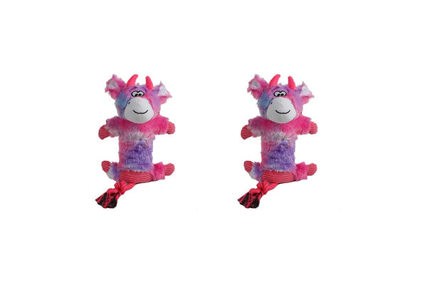 2x Pro Pet 30cm Squeaky Soft Plush Monkey Dog Toy Interactive Squeaker Violet