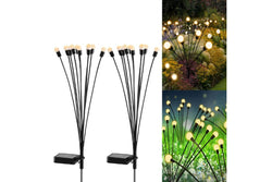 2 Pack 10LED Solar Firefly Lights Solar Garden Lights Outdoor IP65 Waterproof