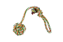 Pet Health Rope Interactive Tug Of War Fetch With Knot Ball For Chewers And Puppies - Standard