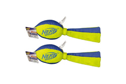 2x Nerf Dog 12" Trackshot Football w Tails Flyer Plush Tug Pet Toy Water-Resist.