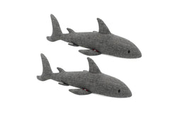 2PK Louie Living Urban Pet Dog Cat Durable Squeak Chew Toy Sammie Shark Plush