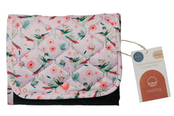 Nestling: Waterproof Quilted Change Mat - Pink Hummingbird