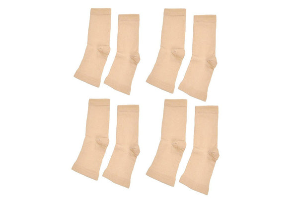 4 Pairs of Unisex Plantar Fasciitis Socks-Nude