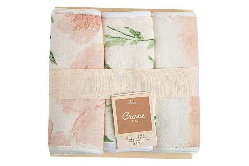 Crane Baby Burp Cloths - Parker (3 Pack)