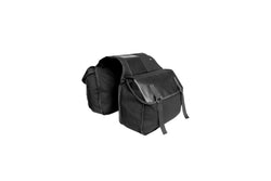 BLACK Canvas Bike Rear Bag Double Pannier Frame Bicycle Back Seat Storage