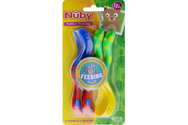 Nuby: 2 Pack Starter Fork & Spoon Set - Assorted