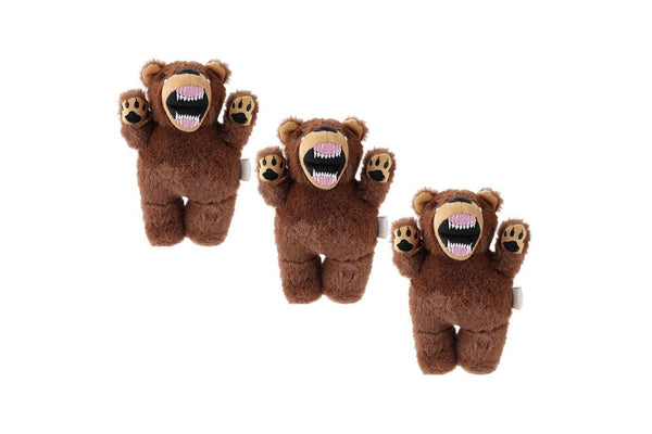 3x Paws & Claws 35cm Angry Animals Interactive Plush Bear Dog Toy w Squeaker BR