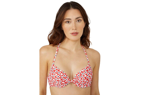 Debenhams Womens/Ladies Ditsy Print Underwired Bikini Top (Red) (36B)